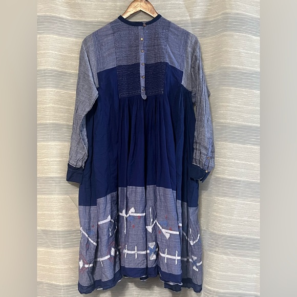 Injiri Handwoven Indigo Dress — Size 36— Handloom Cotton - Picture 4 of 13